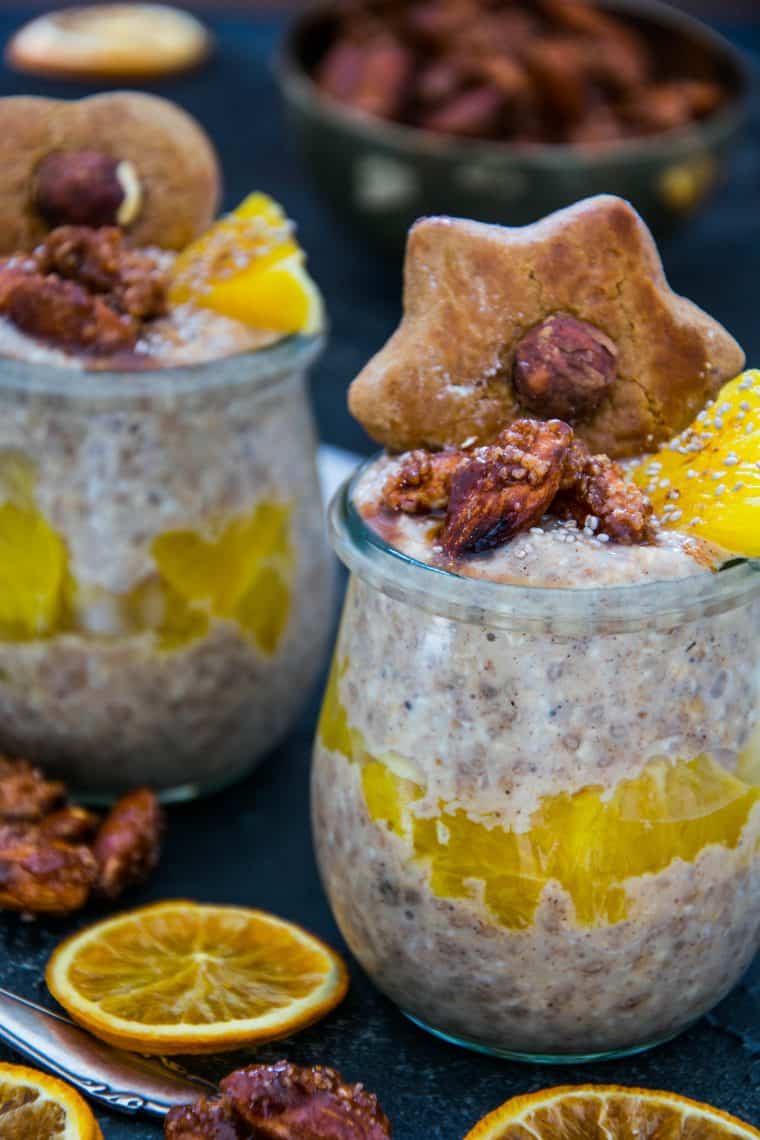 Lebkuchen Overnight Oats Mit Gebrannten Mandeln Oats And Crumbs