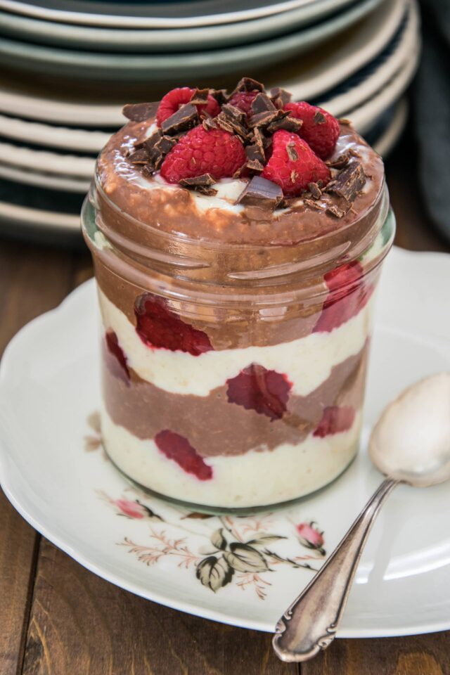 Schoko-Vanillepudding-Overnight Protein Oats