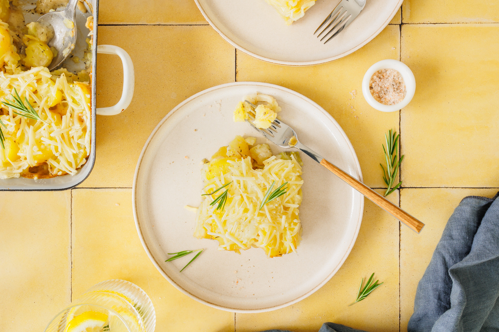 Schnelles Kartoffelgratin mit gekochten Kartoffeln