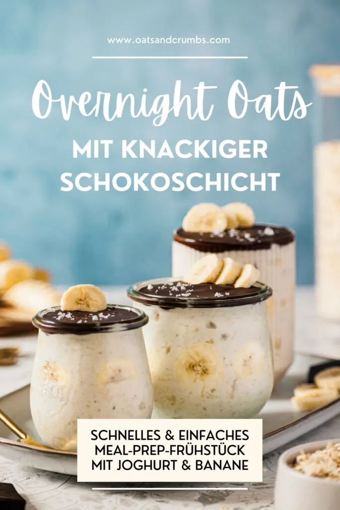 Bananen-Overnight Oats mit knackiger Schokoschicht.