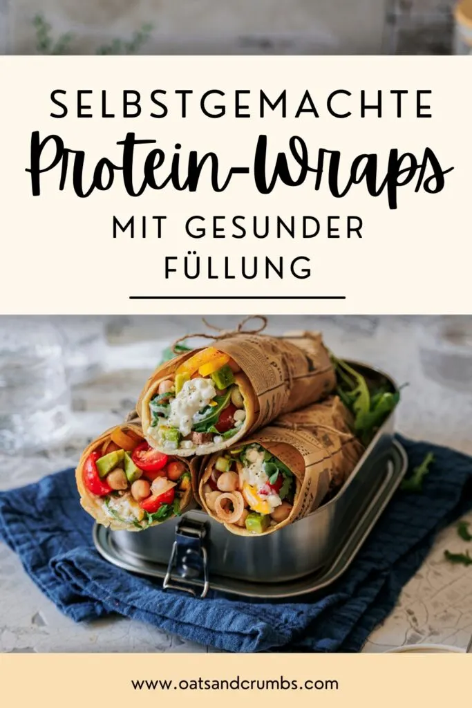 Selbstgemachte Protein-Wraps mit gesunder Füllung.