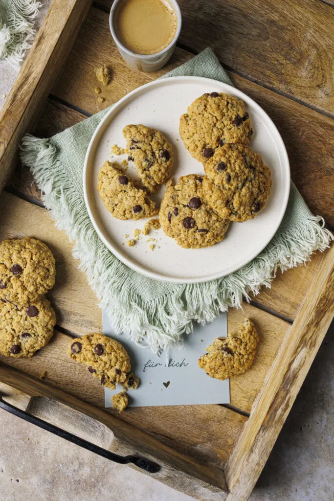 Gesundes Cookies-Rezept mit Hafer und Schoko.