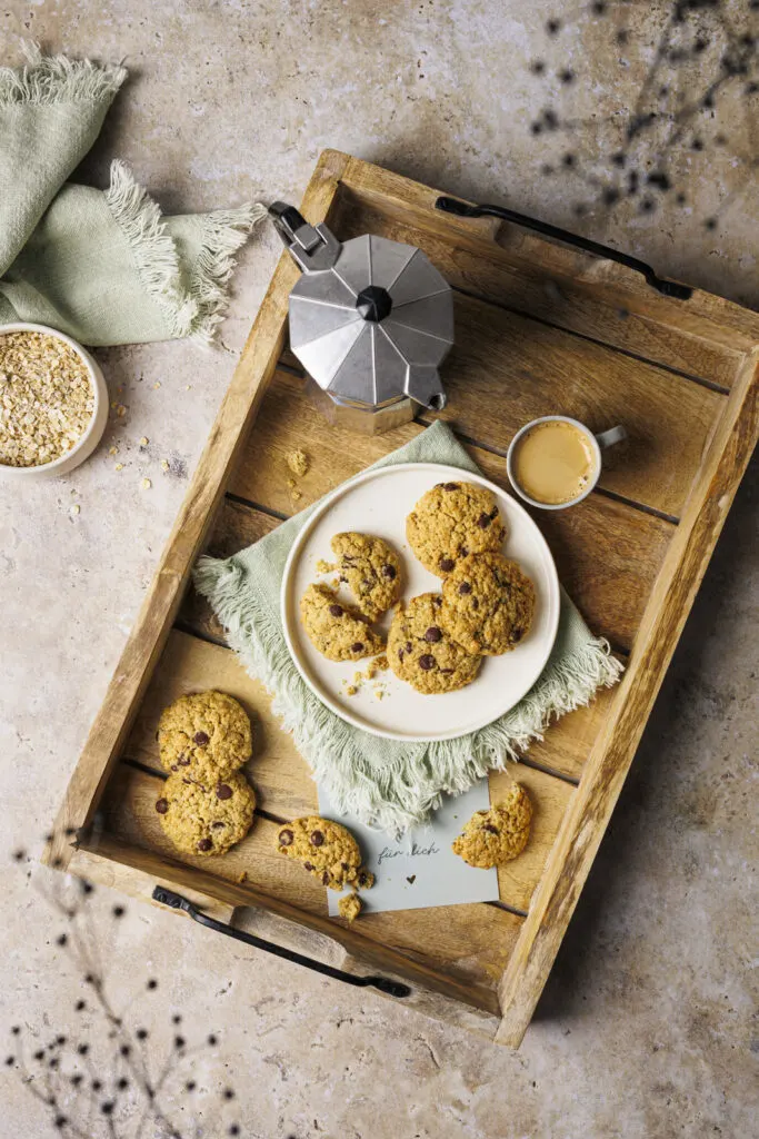 Gesunde Schoko-Cookies mit Haferflocken.